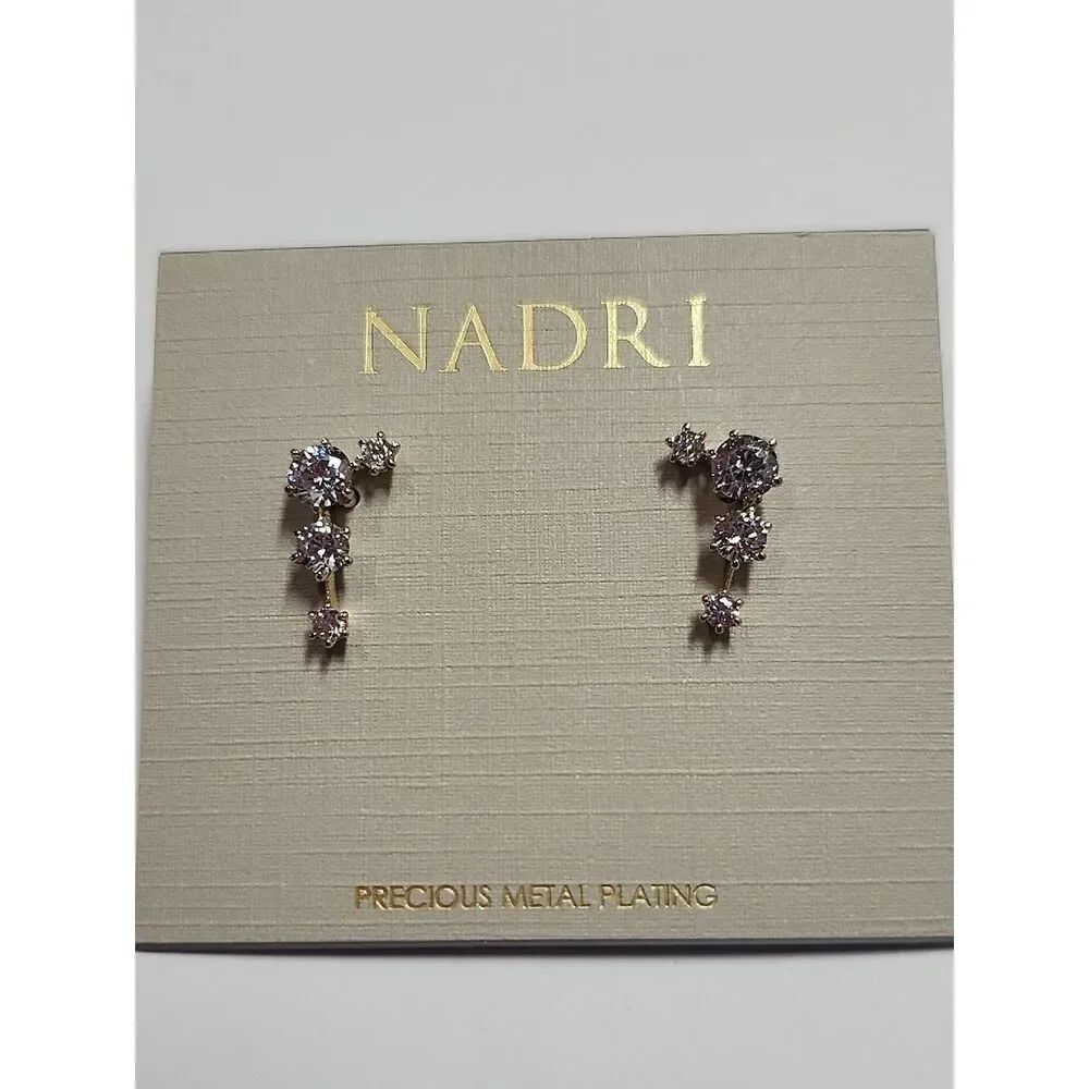 Nadri Fine Plated Crystal Ear Climbers